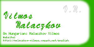 vilmos malaczkov business card